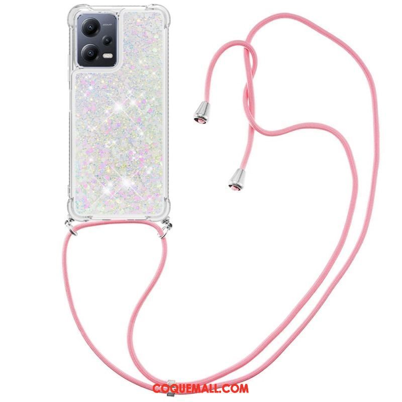 Coque Xiaomi Redmi Note 12/Poco X5 5G  à Cordon Paillettes