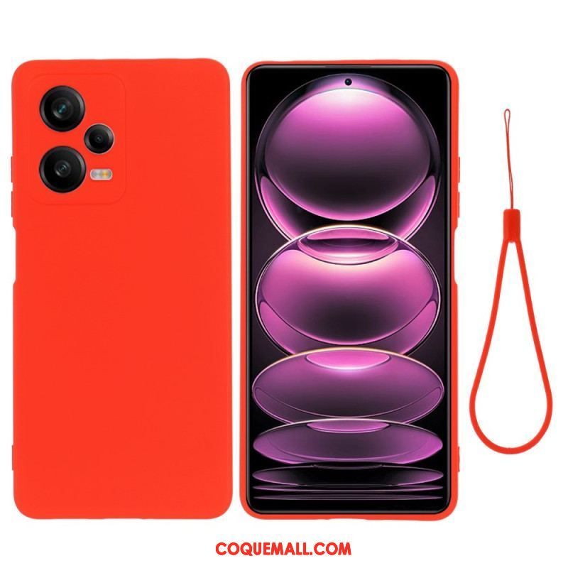 Coque Xiaomi Redmi Note 12 Pro Plus Silicone Liquide avec Lanière