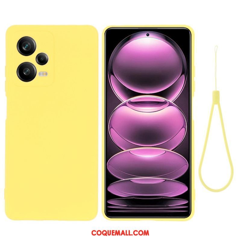 Coque Xiaomi Redmi Note 12 Pro Plus Silicone Liquide avec Lanière