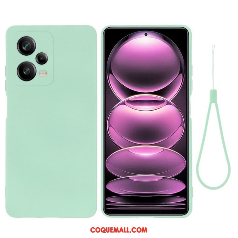 Coque Xiaomi Redmi Note 12 Pro Plus Silicone Liquide avec Lanière