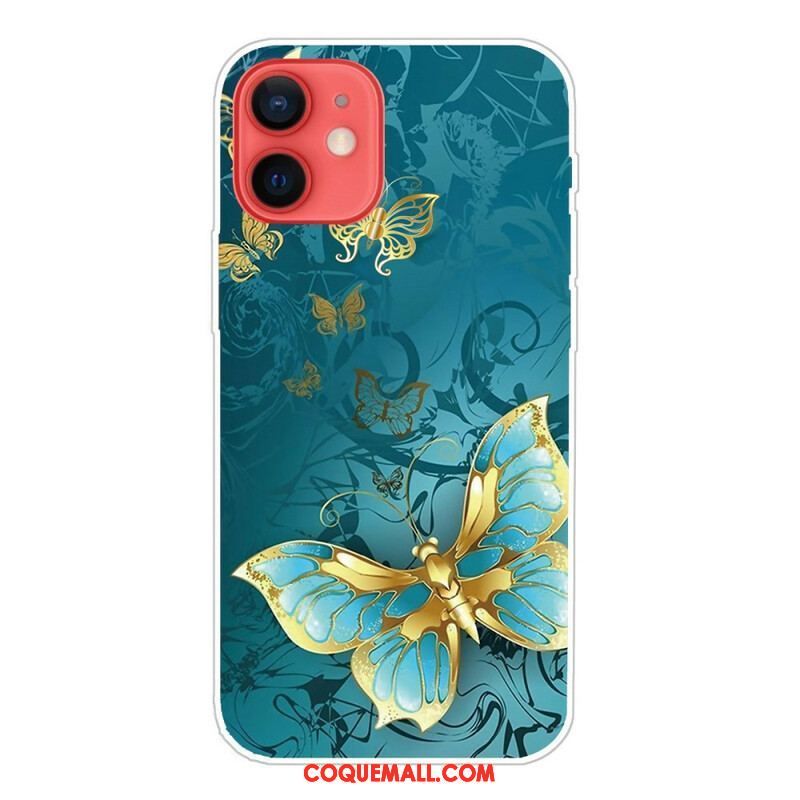 Coque iPhone 13 Mini Flexible Papillons