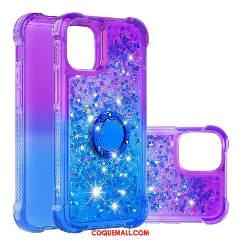 Coque iPhone 13 Mini Paillettes Anneau-Support