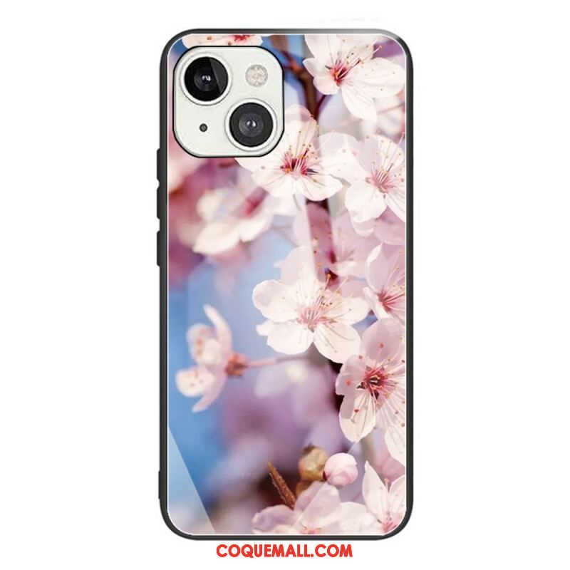 Coque iPhone 13 Mini Verre Trempé Fleurs Réalistes