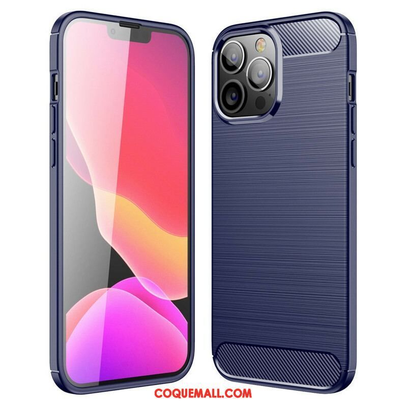 Coque iPhone 13 Po Max Fibre Carbone Brossée