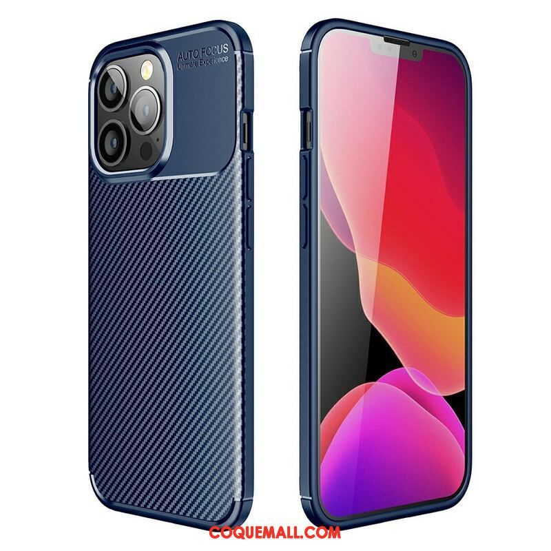 Coque iPhone 13 Pro Flexible Texture Fibre Carbone