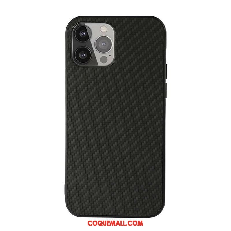 Coque iPhone 13 Pro Max Effet Cuir Texture Fibre Carbone