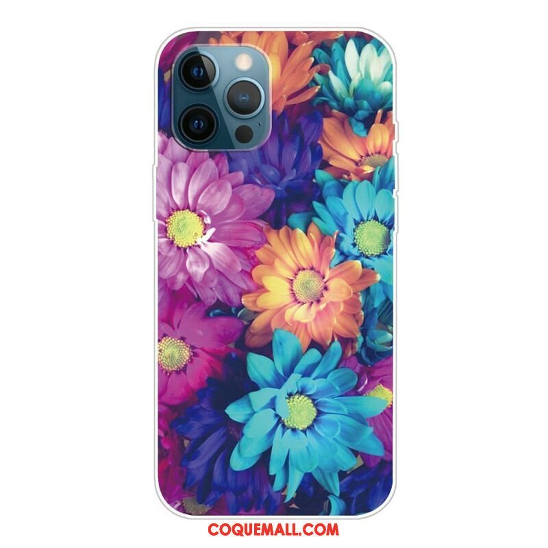 Coque iPhone 13 Pro Max Flexible Fleurs