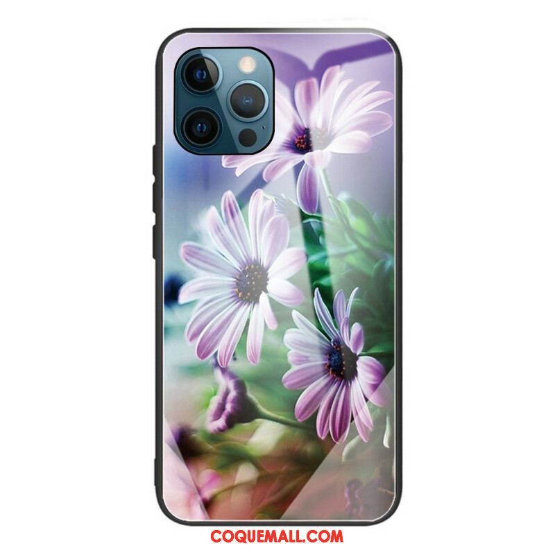 Coque iPhone 13 Pro Verre Trempé Fleurs Réalistes