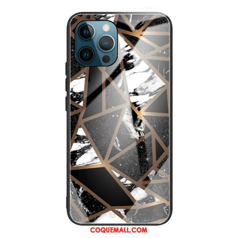 Coque iPhone 13 Pro Verre Trempé Marbre Géométrie