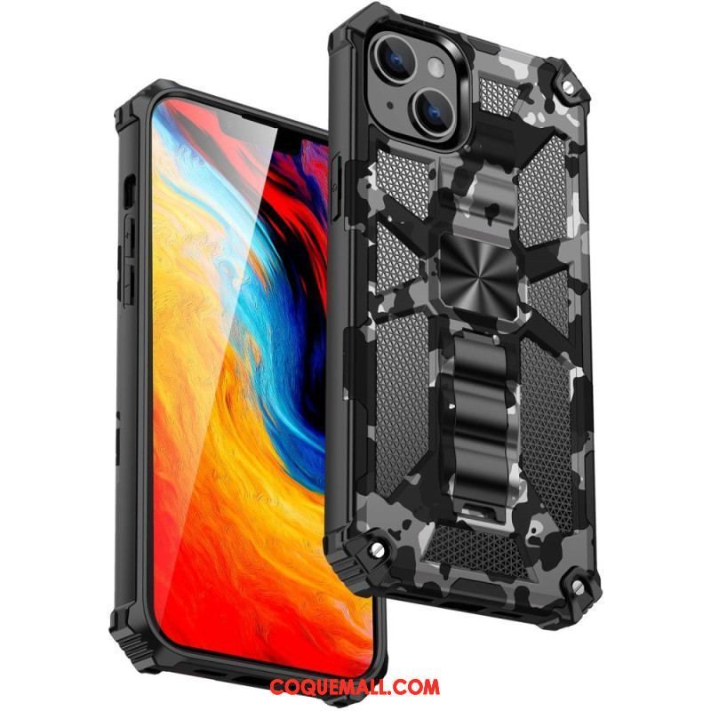 Coque iPhone 14 Camouflage Support Amovible