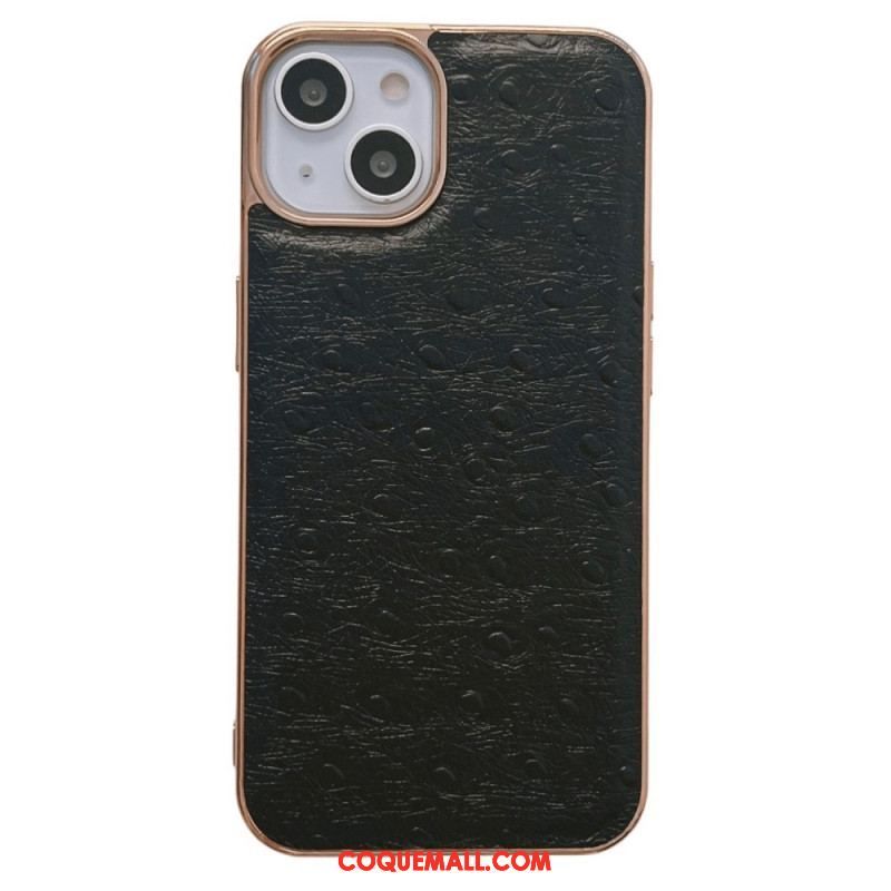 Coque iPhone 14 Cuir Véritable Texturé