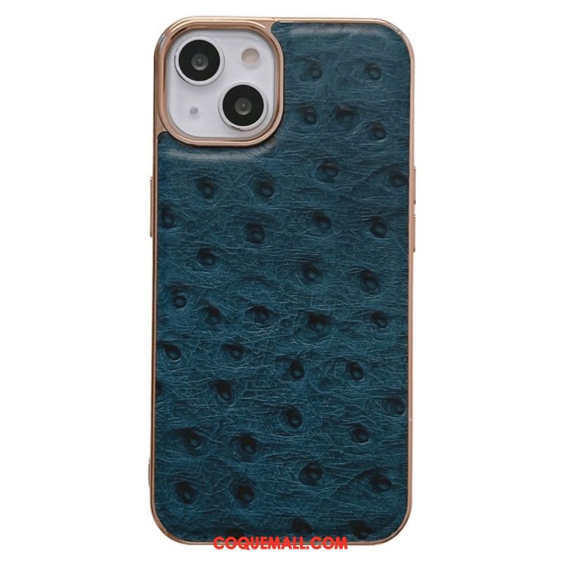 Coque iPhone 14 Cuir Véritable Texturé