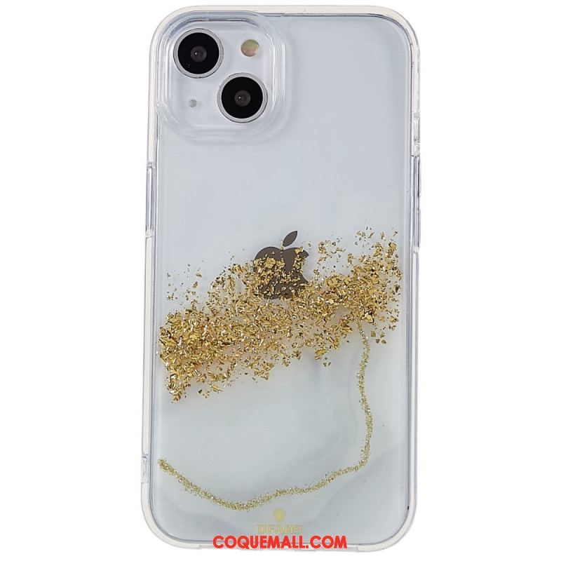 Coque iPhone 14 Paillettes Art