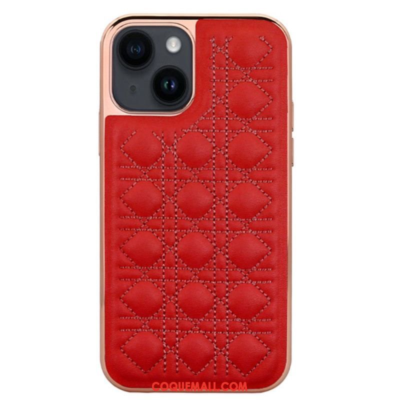 Coque iPhone 14 Plus Effet Cuir Couture VIETAO