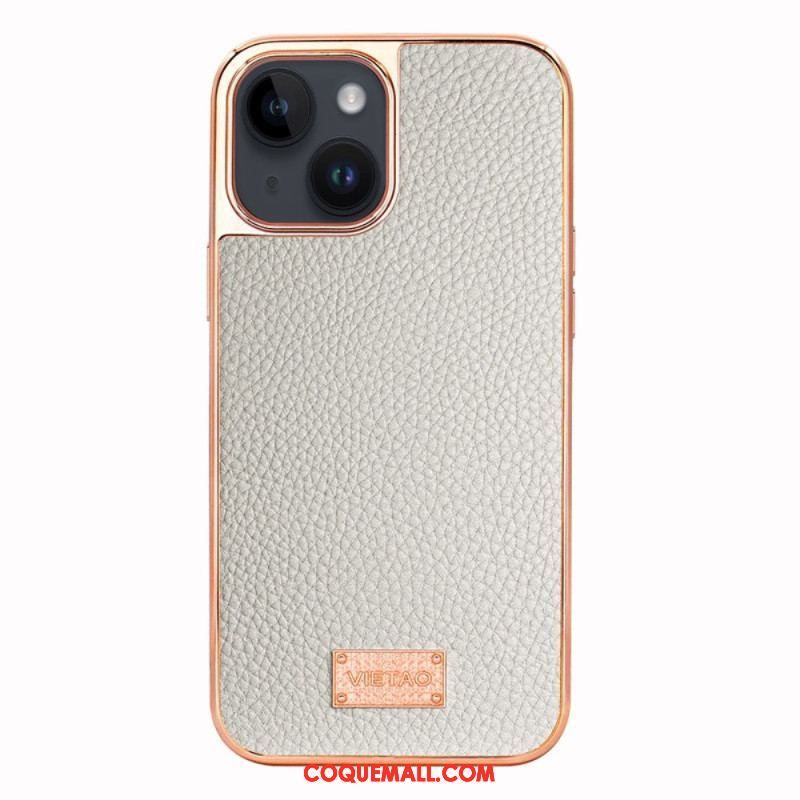 Coque iPhone 14 Plus Effet Cuir Litchi VIETAO