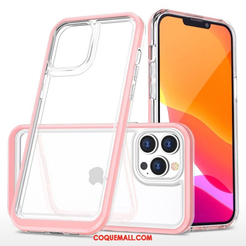 Coque iPhone 14 Pro Crystal Rebords Colorés