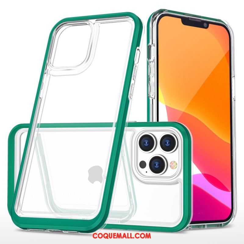 Coque iPhone 14 Pro Crystal Rebords Colorés