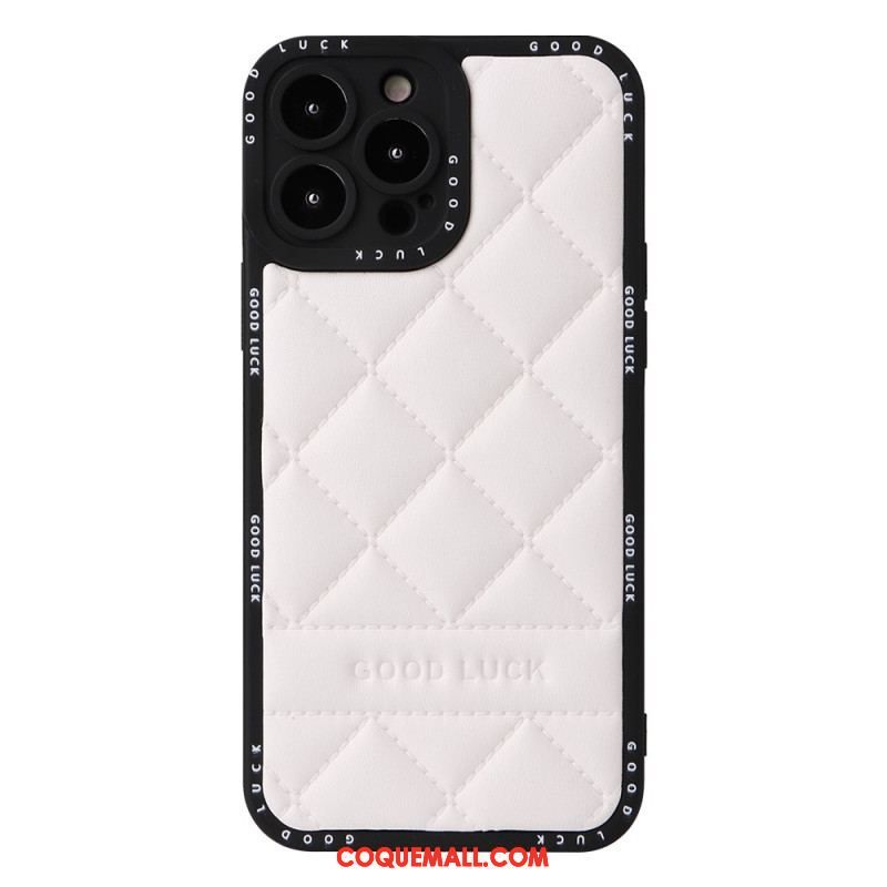 Coque iPhone 14 Pro Matelassée Good Luck