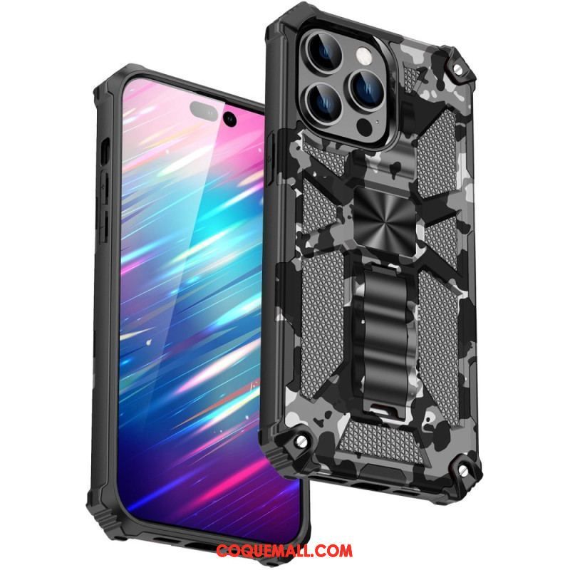 Coque iPhone 14 Pro Max Camouflage Support Amovible