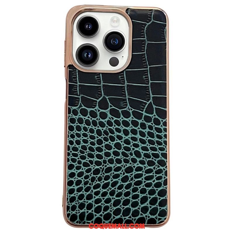 Coque iPhone 14 Pro Max Cuir Texture Crocodile