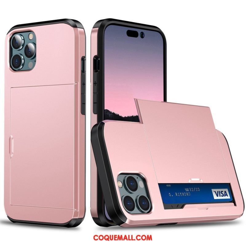 Coque iPhone 14 Pro Max Deux Porte-Cartes à Glissière