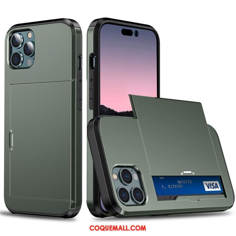 Coque iPhone 14 Pro Max Deux Porte-Cartes à Glissière