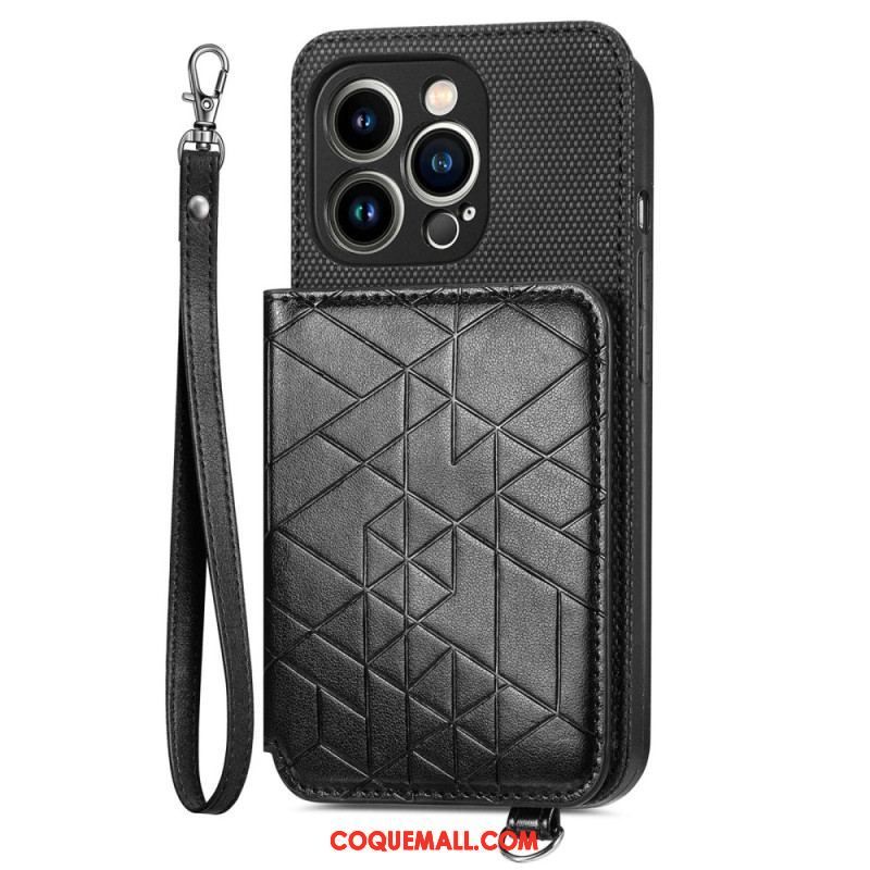 Coque iPhone 14 Pro Max Portefeuille et Lanière