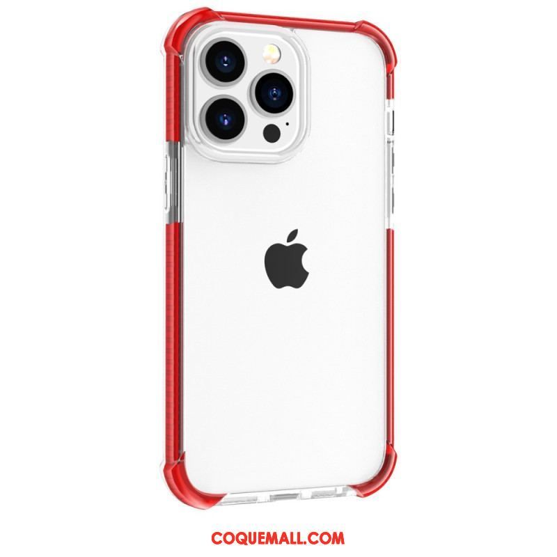 Coque iPhone 14 Pro Max Transparente Rebords Colorés