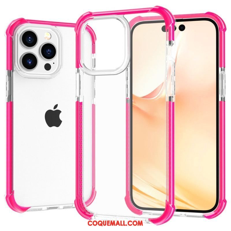 Coque iPhone 14 Pro Max Transparente Rebords Colorés