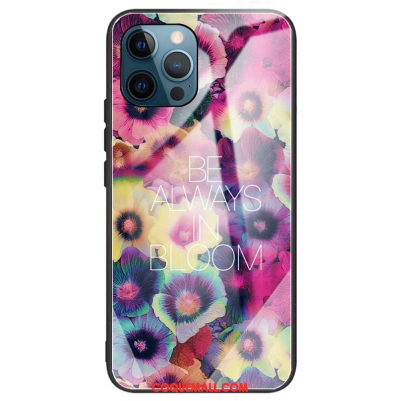 Coque iPhone 14 Pro Max Verre Trempé Fleurs