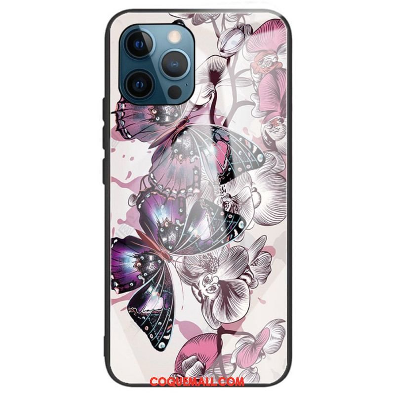 Coque iPhone 14 Pro Max Verre Trempé Papillons