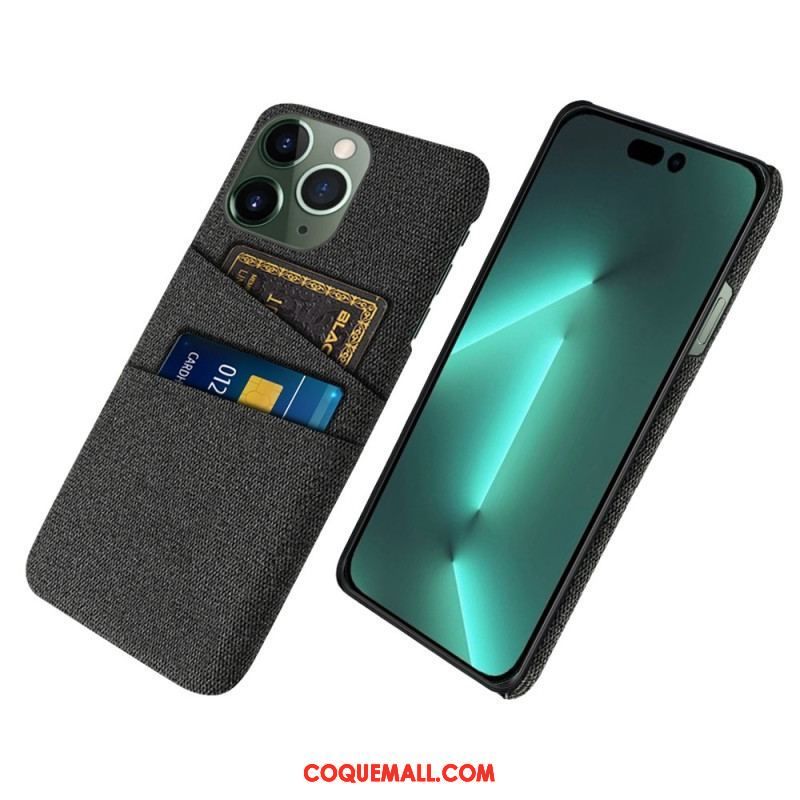 Coque iPhone 14 Pro Porte-Cartes Tissu