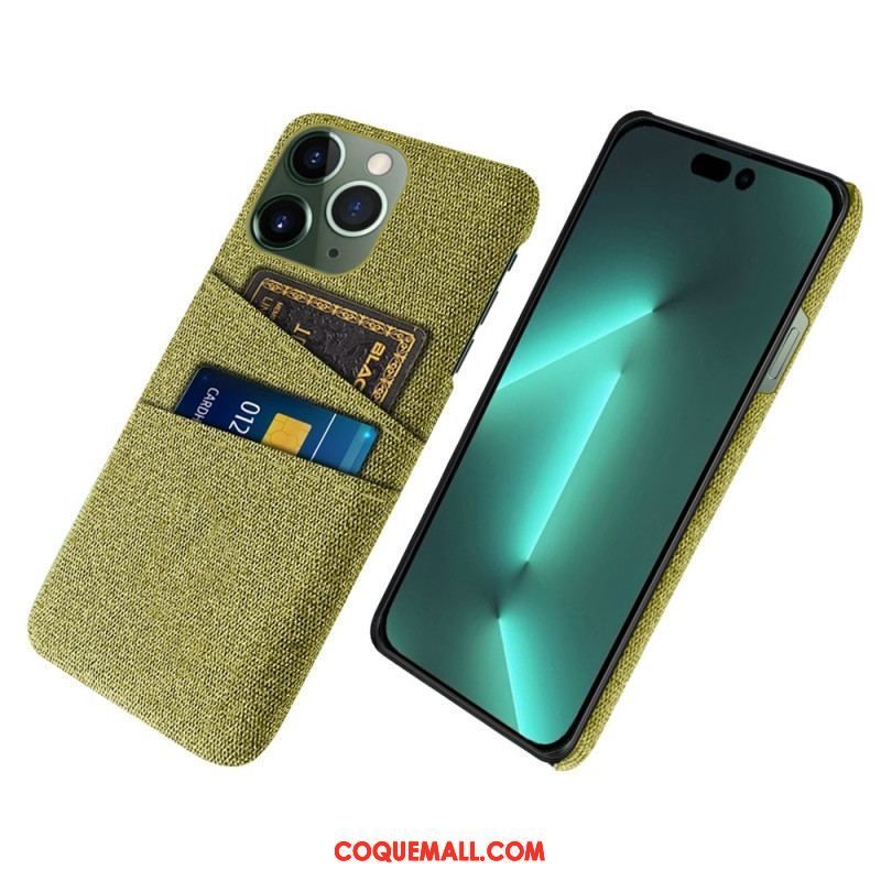 Coque iPhone 14 Pro Porte-Cartes Tissu