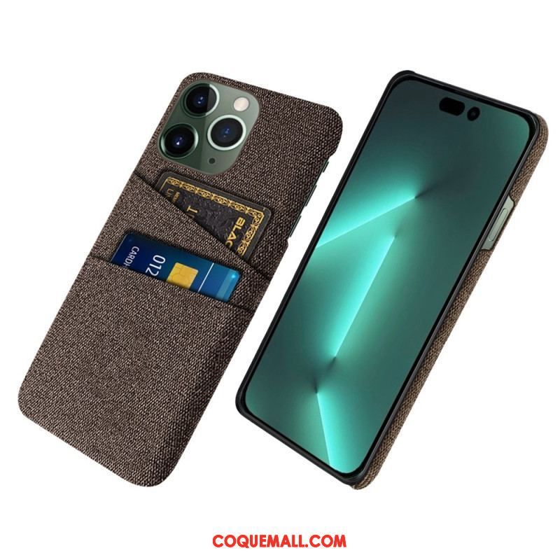 Coque iPhone 14 Pro Porte-Cartes Tissu