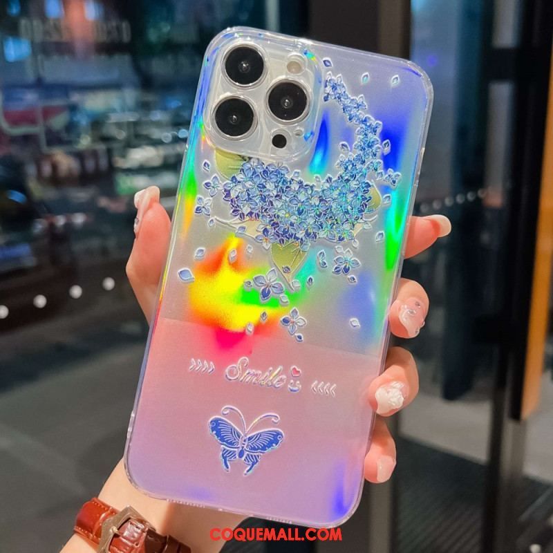 Coque iPhone 14 Pro Silicone Laser Motif