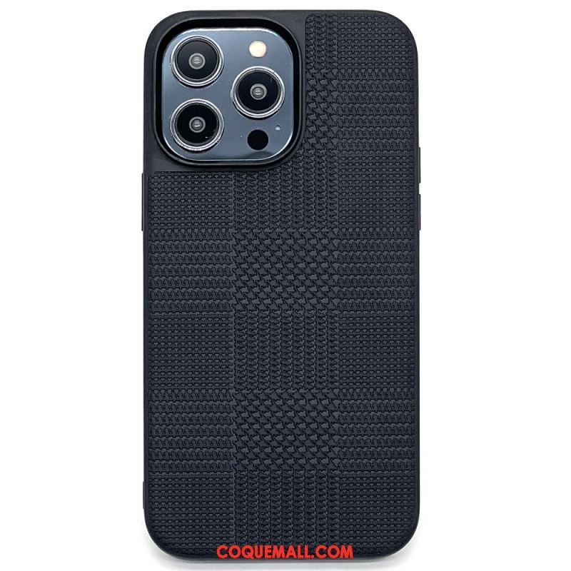 Coque iPhone 14 Pro Simili Cuir Croisé