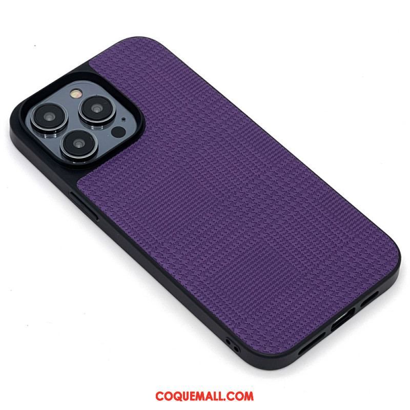 Coque iPhone 14 Pro Simili Cuir Croisé