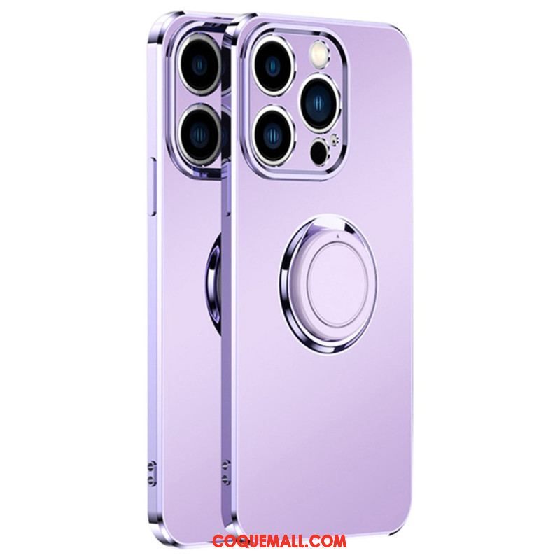 Coque iPhone 14 Style Métal Anneau-Support