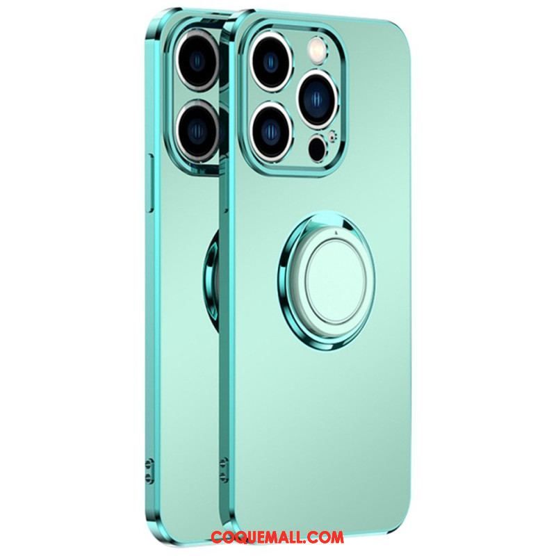 Coque iPhone 14 Style Métal Anneau-Support
