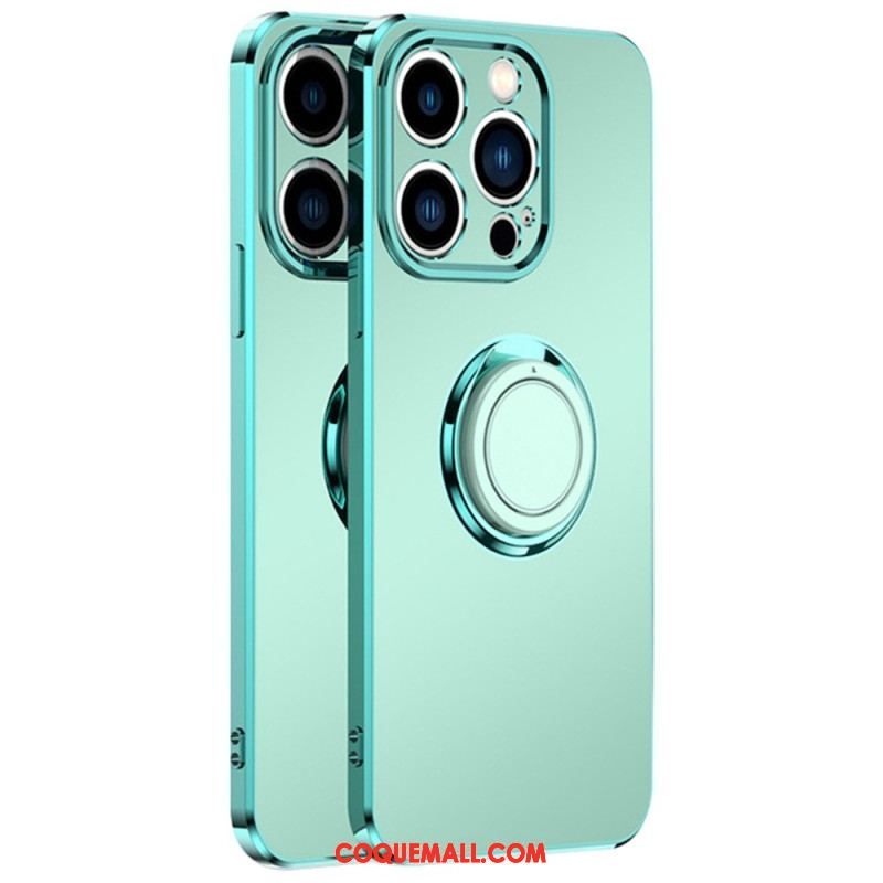 Coque iPhone 14 Style Métal Anneau-Support