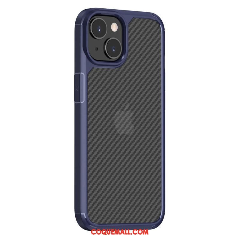 Coque iPhone 14 Transparente Fibre Carbone