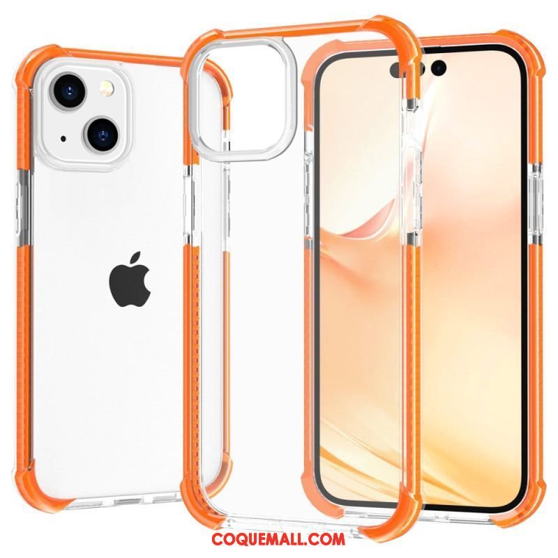 Coque iPhone 14 Transparente Rebords Colorés