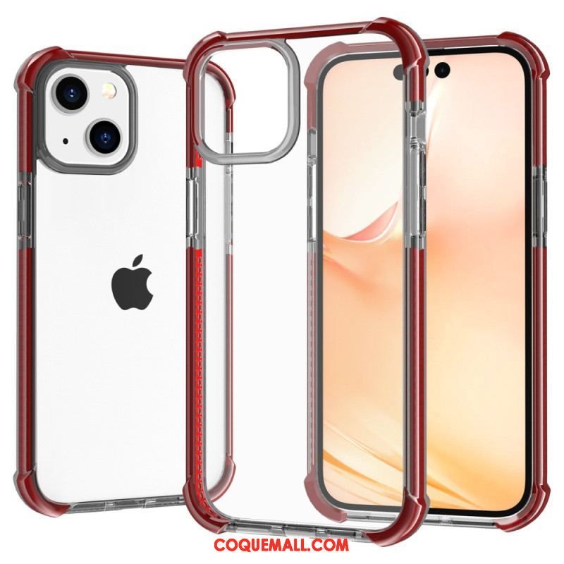 Coque iPhone 14 Transparente Rebords Colorés