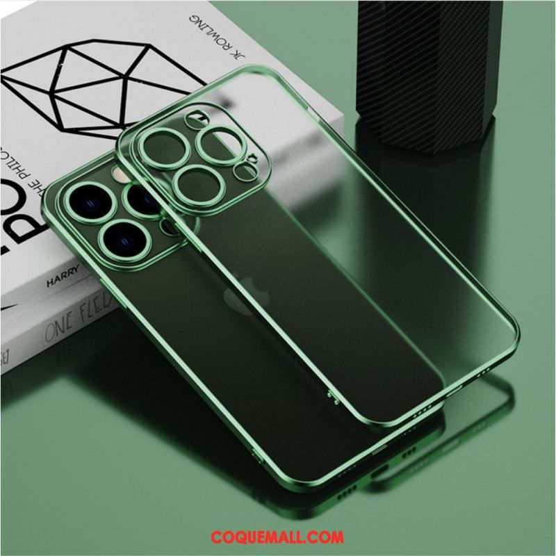 Coque iPhone 14 Transparente Style Métallisé