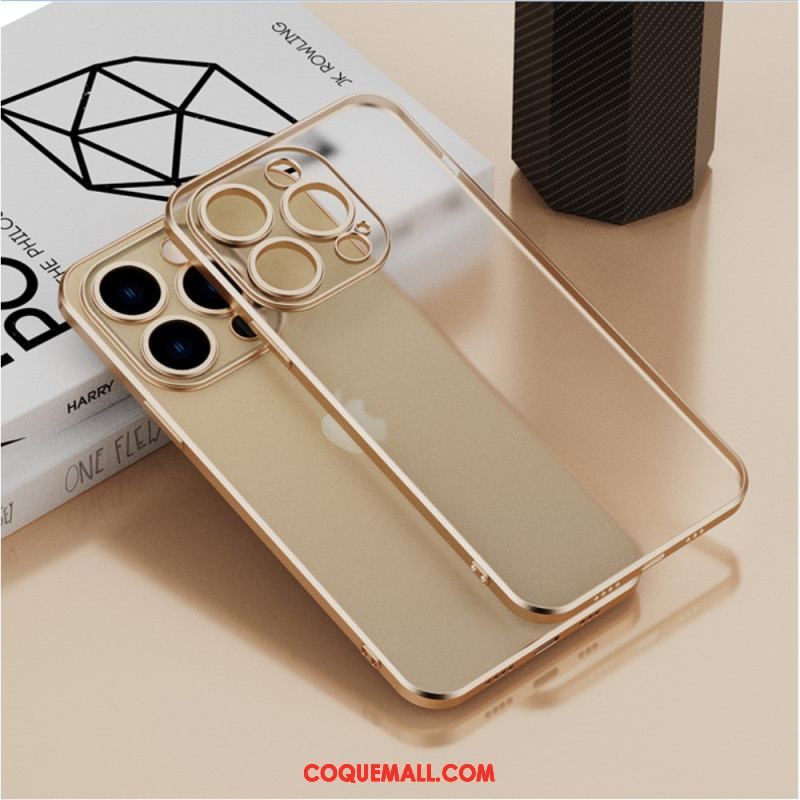 Coque iPhone 14 Transparente Style Métallisé