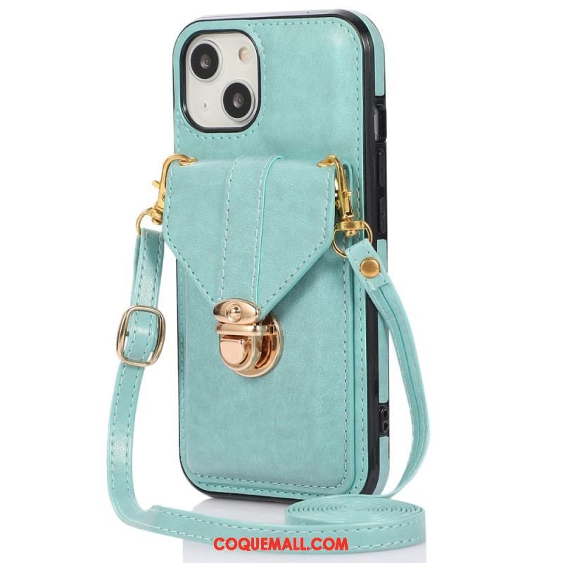 Coque iPhone 14 à Bandoulière Portefeuille