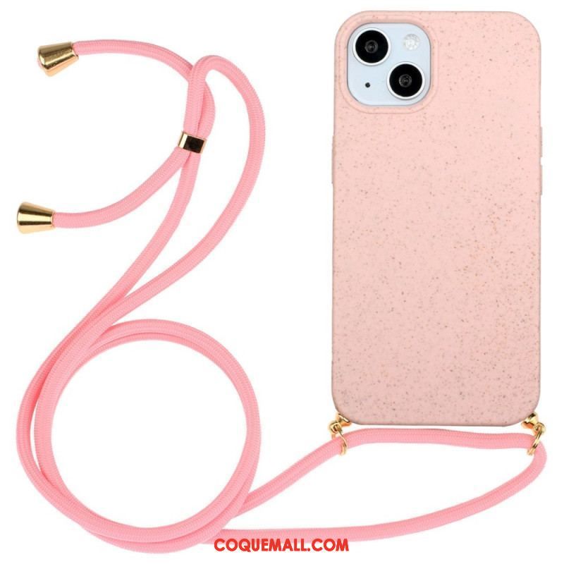 Coque iPhone 14 à Cordon Paille de Blé