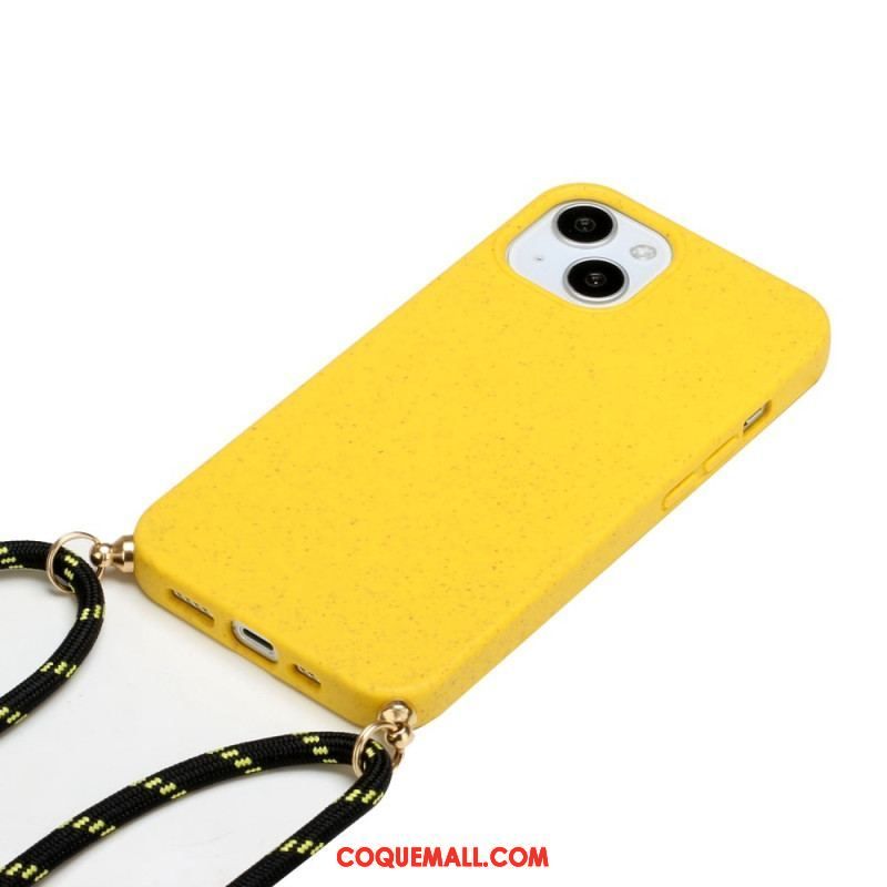 Coque iPhone 14 à Cordon Paille de Blé