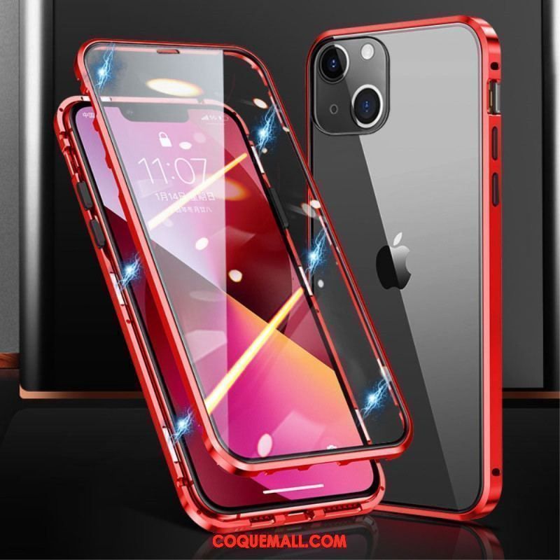 Coque iPhone 15 Plus Verre Trempé Avant et Arrière Cadre Métal