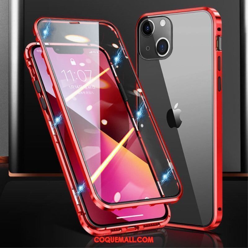 Coque iPhone 15 Plus Verre Trempé Avant et Arrière Cadre Métal